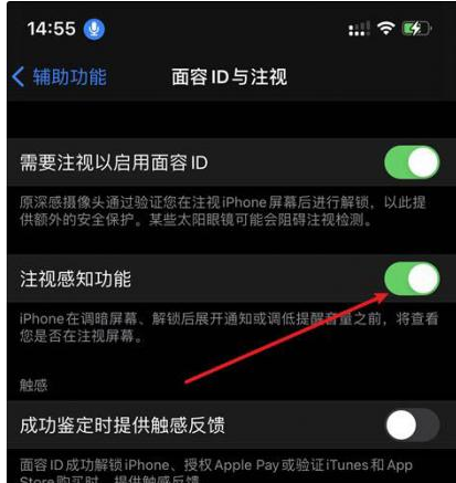 德清苹果14维修网点分享iPhone14注视感知功能有什么用 