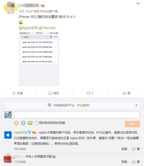 德清苹果13维修分享iPhone SE 3重启死机怎么办 